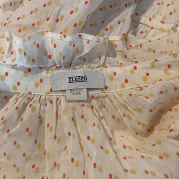 Closed Bull Bell Polka Dot Dress Strawberry Pink 3/4 Sleeveless Cinched Waist - Picture 14 of 17